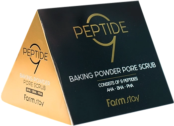FARMSTAY Скраб для очищения пор с комплексом из 9 пептидов, в пирамидках / BLACK SNAIL & PEPTIDE9 7 г х 25 шт, фото 2