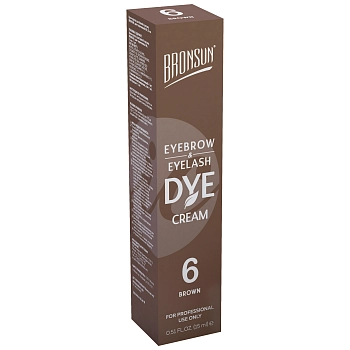 BRONSUN Крем-краска для бровей и ресниц, #6 коричневая 15 мл, фото 3