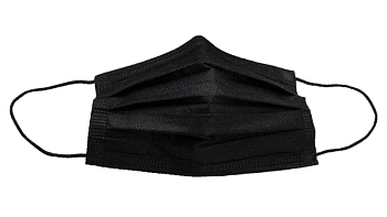 AVEMOD Маска медицинская одноразовая трехслойная, черная 200 шт., фото 2