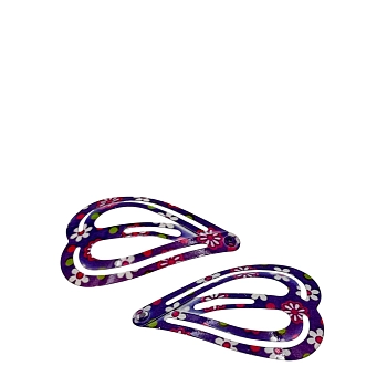 Заколка клик-клак разноцветные Сердечки 2шт