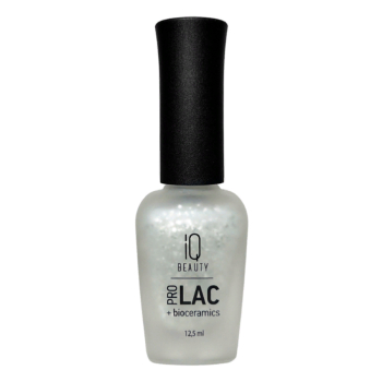 IQ BEAUTY Покрытие финишное для лака профессиональное с поталью матовое, серебро / PROLAC+bioceramics Potal matte top Silver 12.5 мл, фото 1