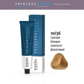 ESTEL PROFESSIONAL 10/36 краска для волос, светлый блондин золотисто-фиолетовый / ESSEX Princess 60 мл, фото 2