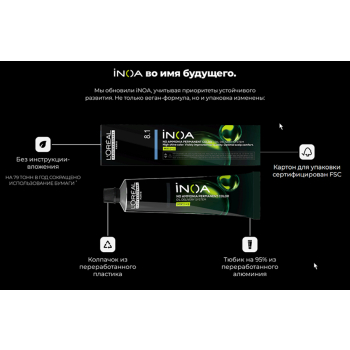 L OREAL PROFESSIONNEL 7.43 краска для волос без аммиака / LP INOA 60 гр, фото 4