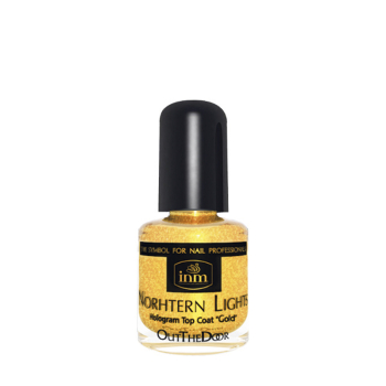 INM Сушка-закрепитель лака голографическая, золото / Northern Lights Gold 3,5 мл, фото 1
