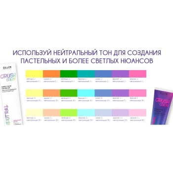 OLLIN PROFESSIONAL Гель-краска для волос прямого действия, желтый / Crush Color 100 мл, фото 4