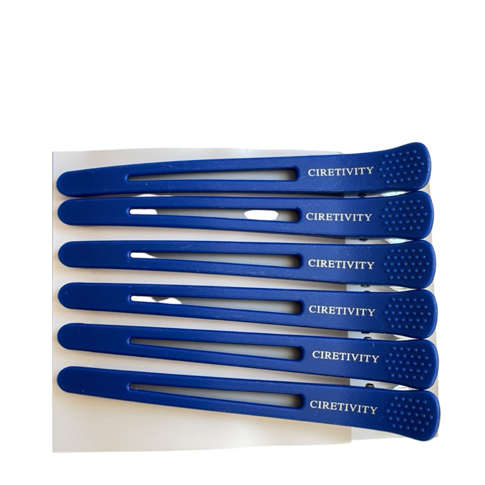 IWOU PROFESSIONAL Зажимы парикмахерские для волос, синие 115мм 6шт/уп, фото 1