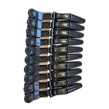 IWOU PROFESSIONAL Зажимы профессиональные для волос (крокодилы), черные 115мм 10шт/уп, фото 3