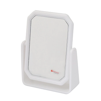 Зеркало двухстороннее, белый пластик, 3-х кратное увеличение, 19х14,3 см / Hairway