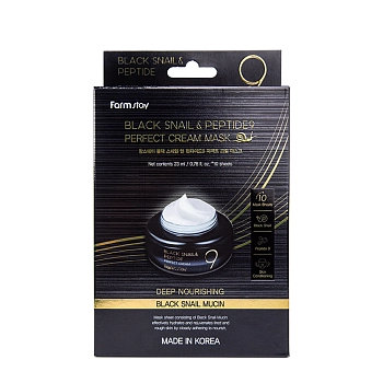 Маска тканевая для лица с пептидами и муцином улитки / Black Snail & Peptide9 Perfect Cream Mask 10*23 мл