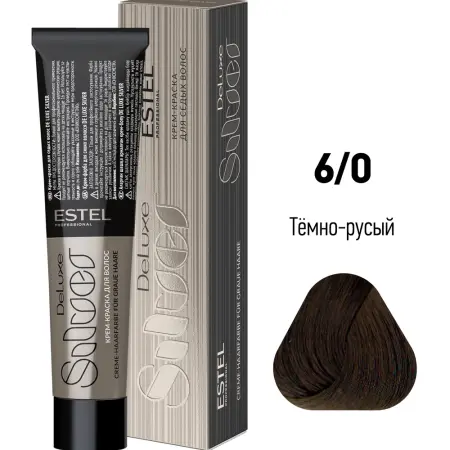 ESTEL PROFESSIONAL 6/0 краска для волос, темно-русый / DE LUXE SILVER 60 мл - 2