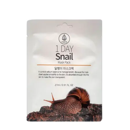 MED:B Маска тканевая с экстрактом муцина улитки / Med B 1 Day Snail Mask Pack 27 мл - 1