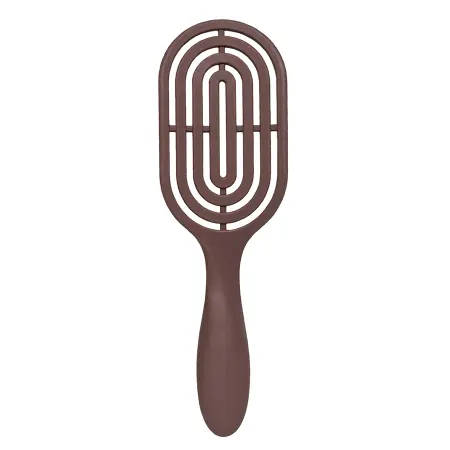 SOLOMEYA Расческа массажная для волос с натуральной щетиной, коричневая / Hair Brush with natural boar bristle Brown - 3