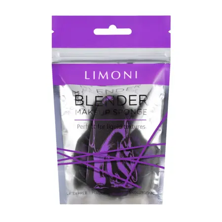 LIMONI Спонж для макияжа фиолетовый / Makeup Sponge Black Purple - 3