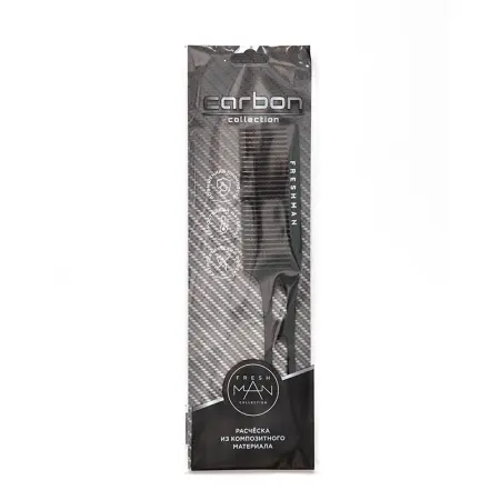 FRESHMAN Расческа для стрижки машинкой с волнистыми зубьями / Collection Carbon - 3