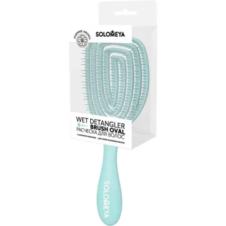 SOLOMEYA Расческа для сухих и влажных волос с ароматом жасмина MZ0011 / Wet Detangler Brush Oval Jasmine - 2