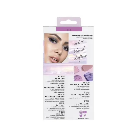 REAL TECHNIQUES Набор кистей для макияжа глаз / Real Techniques Everyday Eye Essentials - 4