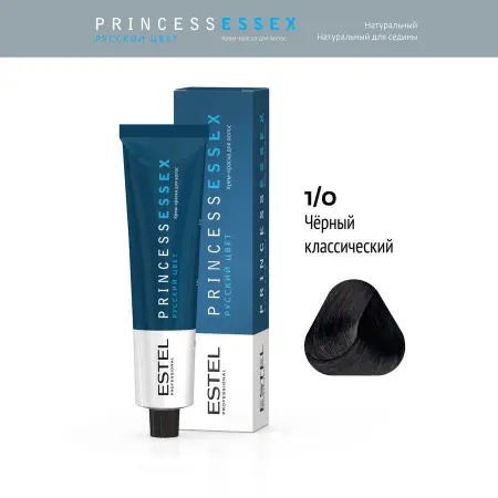 ESTEL PROFESSIONAL 1/0 краска для волос, черный классический / ESSEX Princess 60 мл - 2