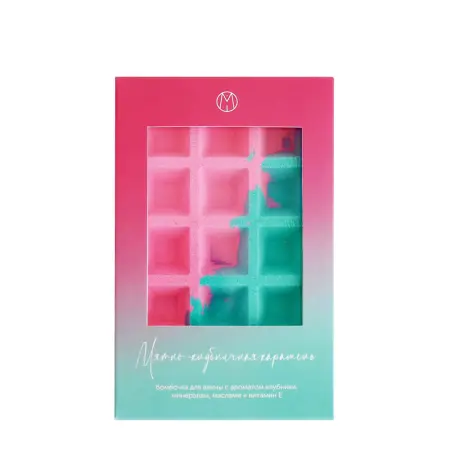 MIPASSIONcorp Бомбочка для ванны вафля, мятно-клубничная карамель / MiPASSiON 140 гр - 1