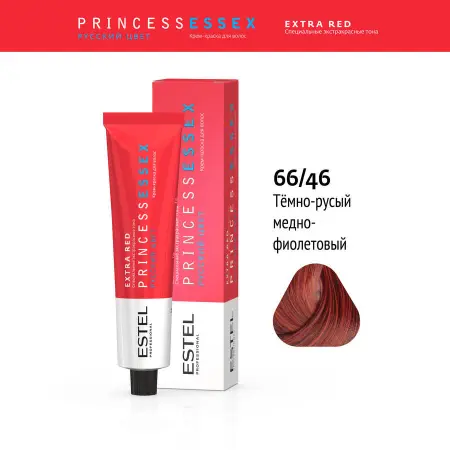 ESTEL PROFESSIONAL 66/46 краска для волос, зажигательная латина / ESSEX Princess Extra Red 60 мл - 2