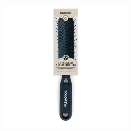 SOLOMEYA Расческа для распутывания волос, черная / Detangler Hairbrush for Wet & Dry Hair Black Aesthetic - 2