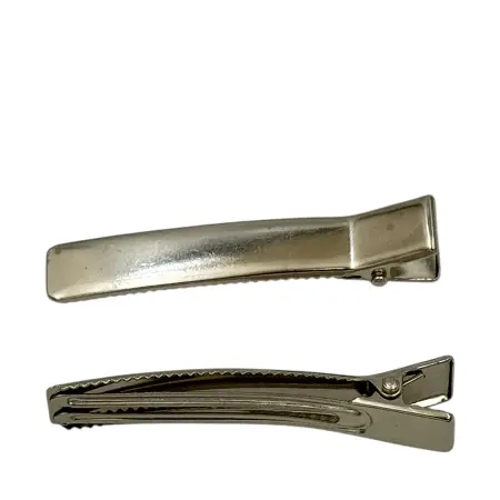 IWOU PROFESSIONAL Зажим для волос прямоугольный металл 0,9*4,5см 2 шт - 4