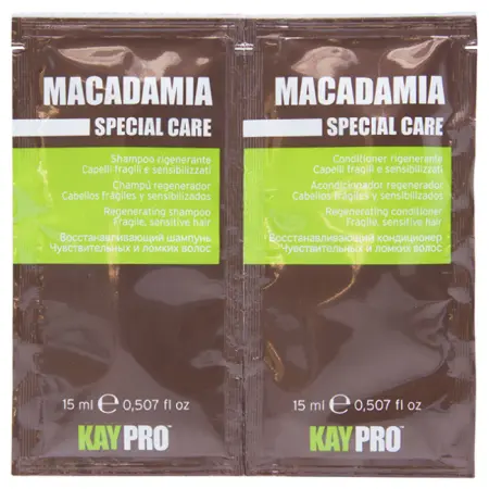 KAYPRO Набор для волос (шампунь 15 мл + кондиционер увлажняющий 15 мл) Macadamia - 1