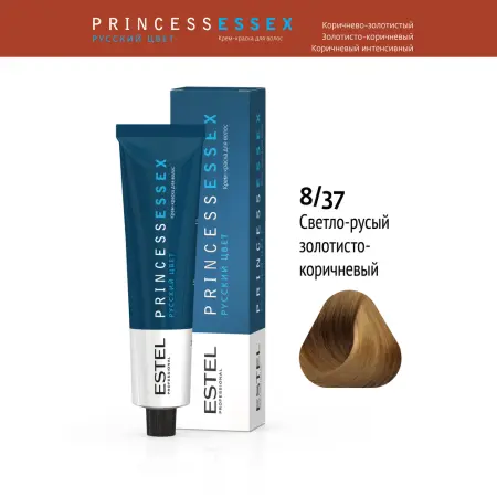 ESTEL PROFESSIONAL 8/37 краска для волос, светло-русый золотисто-коричневый / ESSEX 60 мл - 2