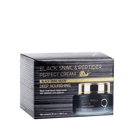 FARMSTAY Крем омолаживающий для лица с пептидами и муцином черной улитки / Black Snail & Peptide9 Perfect Cream 55 мл - 2