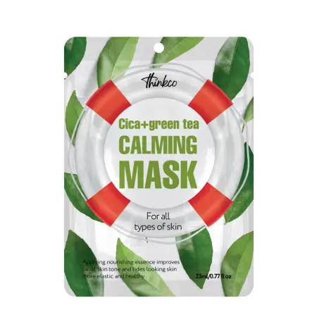 THINKCO Маска-салфетка для лица с центеллой азиатской и зеленым чаем / Thinkco Cica+Green Tea Calming 23 мл - 1