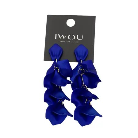 IWOU PROFESSIONAL Серьги Танцующие лепестки индиго - 2