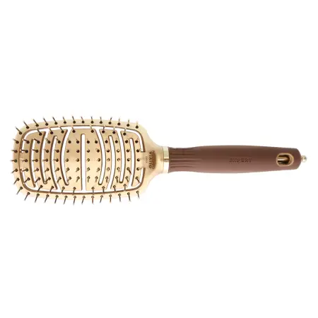OLIVIA GARDEN Щетка EXPERT CARE FLEX Nylon Bristles Gold&Brown - 1