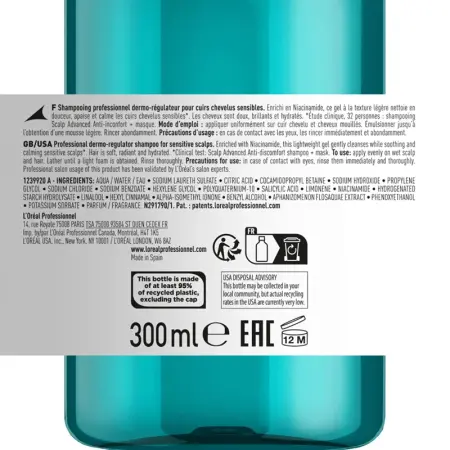 L OREAL PROFESSIONNEL Шампунь регулирующий баланс чувствительной кожи головы / SCALP ADVANCED 300 мл - 3