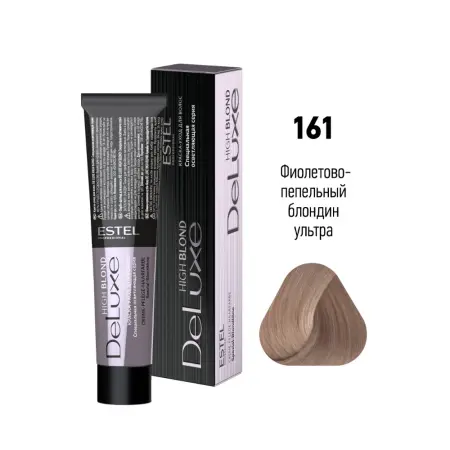 ESTEL PROFESSIONAL 161 краска для волос, фиолетово-пепельный блондин ультра / DE LUXE HIGH BLOND 60 мл - 2