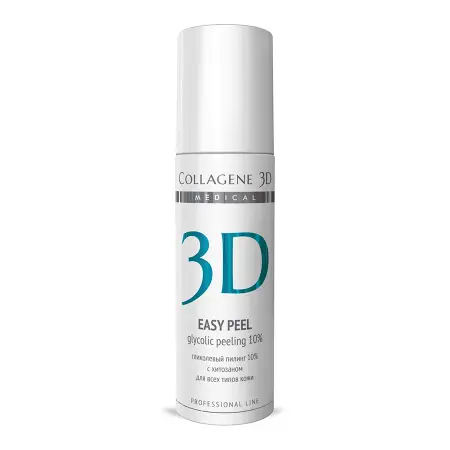 MEDICAL COLLAGENE 3D Гель-пилинг с хитозаном, на основе гликолевой кислоты 10% (pH 2,8) / Easy Peel 130 мл проф. - 3