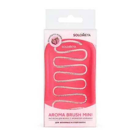 SOLOMEYA Расческа для сухих и влажных волос с ароматом клубники мини / Aroma Brush for Wet&Dry hair Strawberry mini - 4