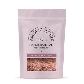 Соль для ванны цветочная с цветками гибискуса Успокаивающая / BISOU Aromacologie 330 гр