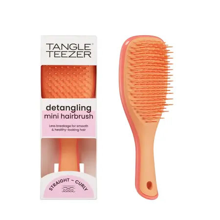 TANGLE TEEZER Расческа для волос / The Ultimate (Wet) Detangler Mini Salmon Pink & Apricot - 6