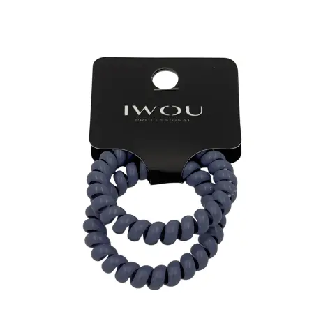IWOU PROFESSIONAL Резинка пружинка Глянец серо-голубая 2шт - 2