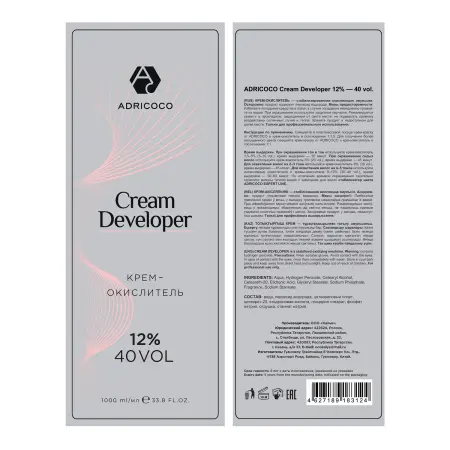 ADRICOCO Крем-окислитель 12% (40 vol.) / ADRICOCO Cream Developer 1000 мл - 2