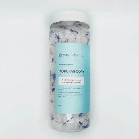 MIPASSIONcorp Соль морская парфюмированная с васильком / MiPASSiON 500 гр - 2