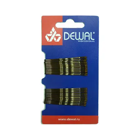 DEWAL PROFESSIONAL Невидимки коричневые, волна 50 мм, 24 шт/уп (на блистере) - 3
