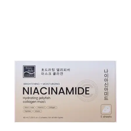 BEAUTY STYLE Маска тканевая с ниацинамидом, витамином С / Hydrating Jellyfish Collagen 5*40 мл - 1