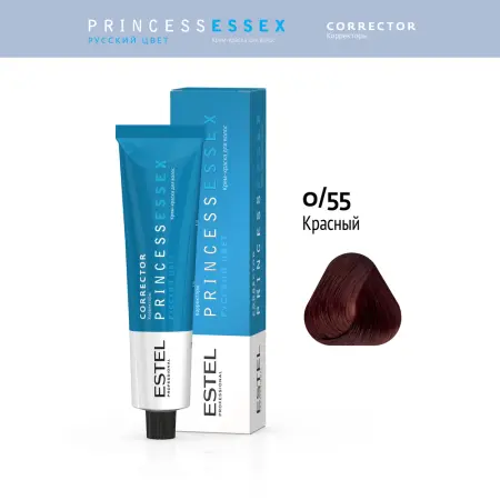 ESTEL PROFESSIONAL 0/55 краска для волос (корректор), красный / ESSEX Princess Correct 60 мл - 2
