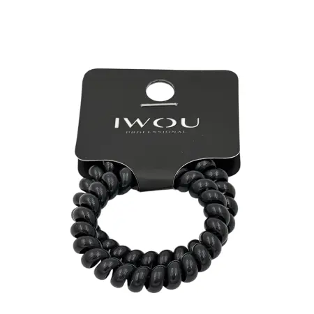 IWOU PROFESSIONAL Резинка пружинка Глянец черная 2шт - 1