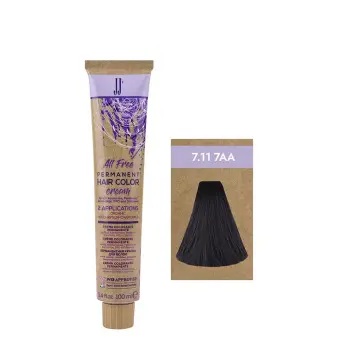 7.11 7AA крем-краска безаммиачная для волос - насыщенный пепельный русый / All free 100 мл