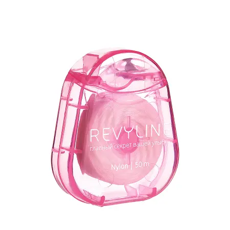 REVYLINE Нить зубная вощеная, нейлон, 50 м, розовая / Bubble Gum - 4
