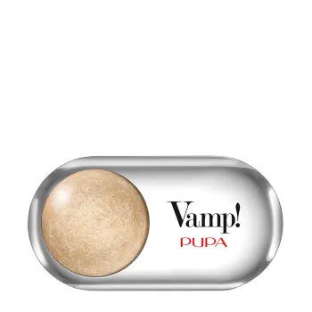 Тени запеченные сияющие, 201 золотое шампанское / VAMP! WET&DRY 1 гр