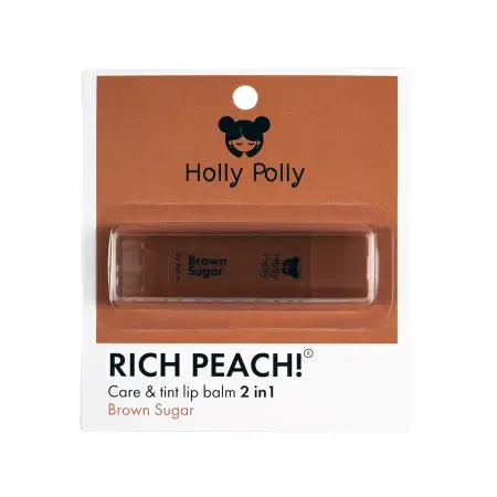 HOLLY POLLY Бальзам оттеночный для губ, коричнево-персиковый / RICH PEACH! Brown Sugar 4,9 гр - 4