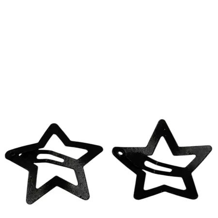 IWOU PROFESSIONAL Заколка клик-клак Звездочки черные 3*3см 2 шт - 3
