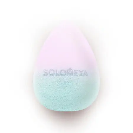 SOLOMEYA Спонж косметический для макияжа меняющий цвет, голубой-розовый / Color Changing blending sponge Blue-pink - 4